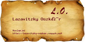 Lazavitzky Oszkár névjegykártya